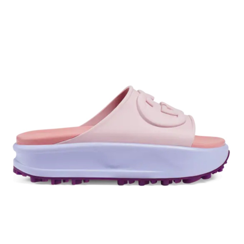 Gucci Pink and Purple Platform Mules